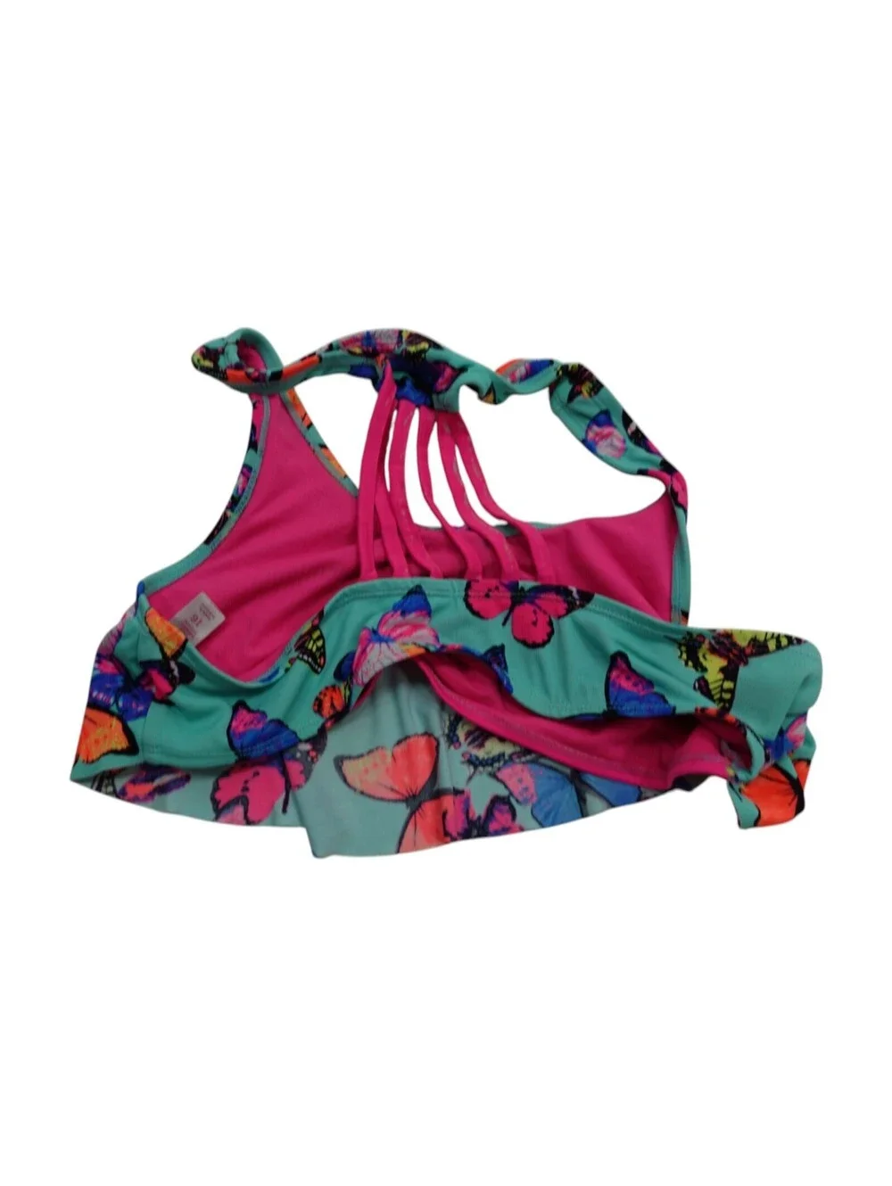 Girl's Justice Size 16 Swim Suit Top Butterfly Print Bikini